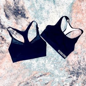 VICTORIA’S SECRET || Sports Bra Set: Black Logo + Ombre - SZ Small